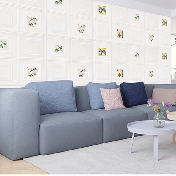 Lisslune | Modern Wall Panel Cartoon Print Peel and Stick Waterproof Wall Panel