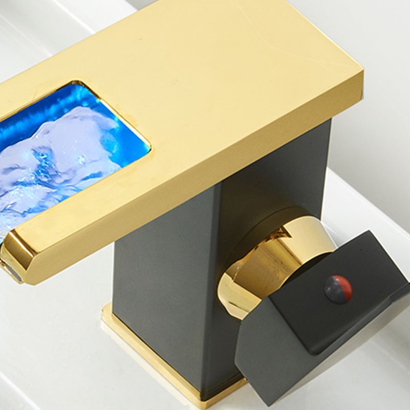 Lisslune | Modern Waterfall Spout Sink Faucet with LED Brass Sink Faucet