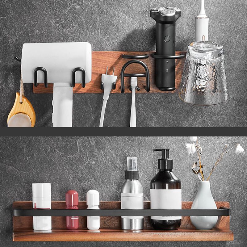Lisslune | Modern black bathroom set bathroom shelf towel bar bathroom accessories set