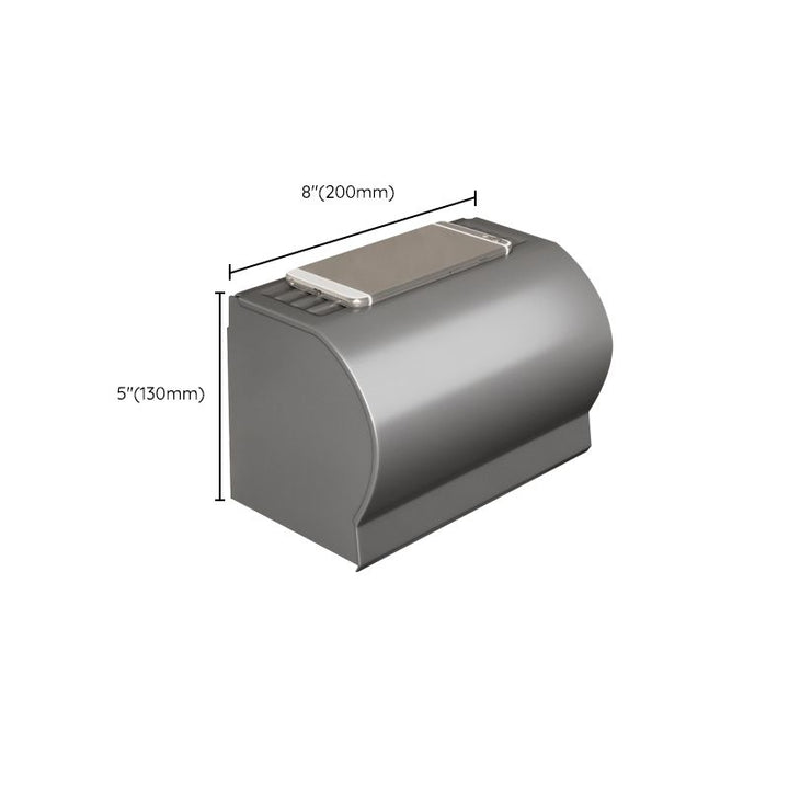 Lisslune | Contemporary Bathroom Accessory Set Gray Aluminum Bathroom Shelf/Towel Holder/Bathtub Hook