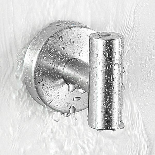 Lisslune | Modern Bathroom Hardware Set made of Stainless Steel Brushed Chrome Towel Bar/Ring & Bathrobe Hook
