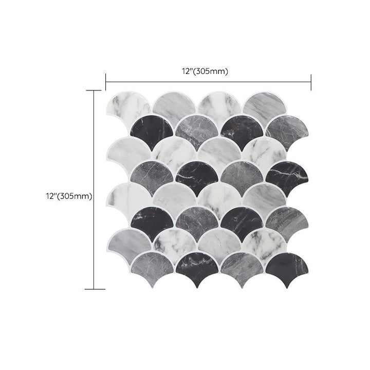 Lisslune | Modern Peel and Stick Tiles PVC Fish Scale Peel and Stick Baseboard