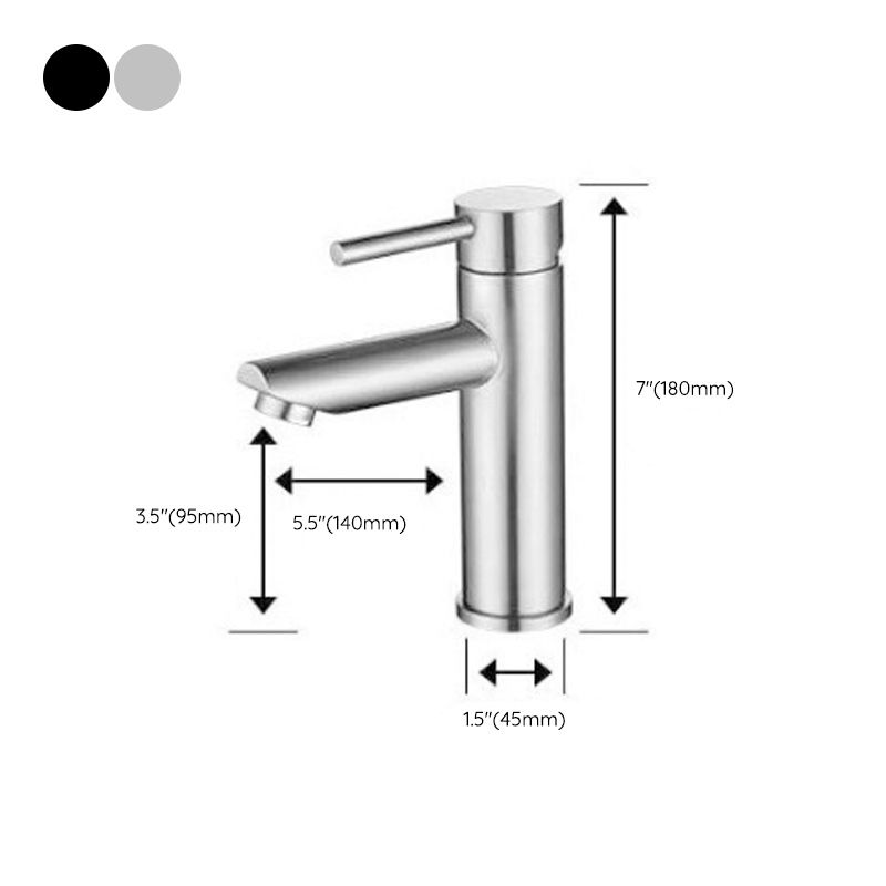 Lisslune | Modern Silver Bathroom Faucet Single Handle Bathroom Tap with Lever Handle
