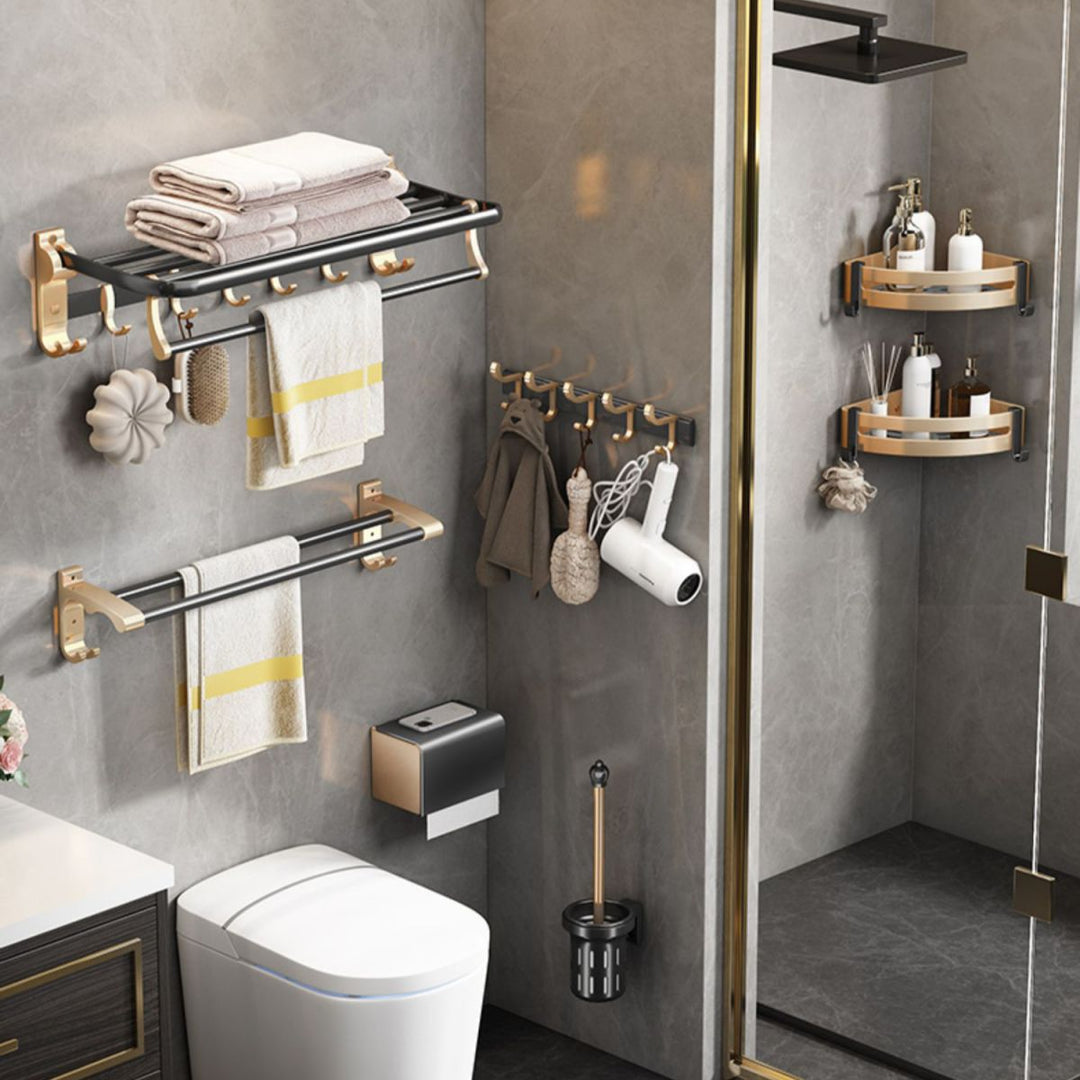 Lisslune | 7-piece traditional bathroom accessory set aluminum bathroom accessory set