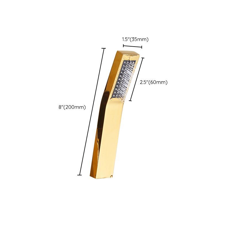 Lisslune | Contemporary Shower Head Square Golden Bathroom Handheld Shower