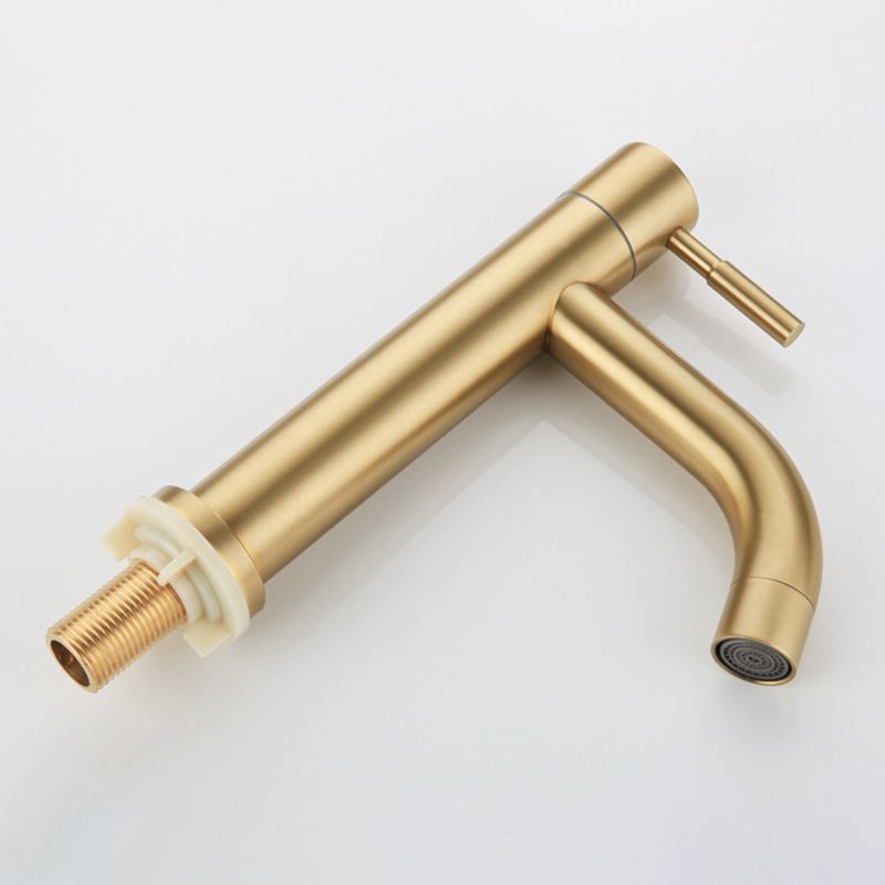 Lisslune | Round Single Handle Bathroom Faucet Single Hole Sink Faucet in Brushed Gold