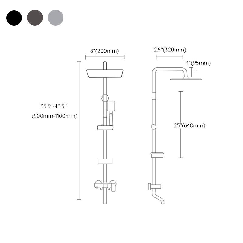 Lisslune | Shower System Wall Mount Adjustable Spray Pattern Shower Arm Shower Set with Shower Hose