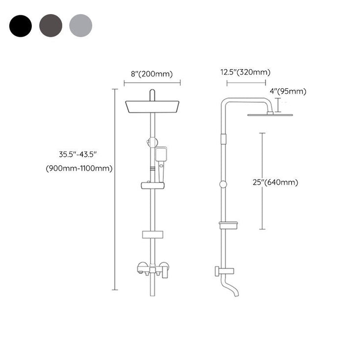 Lisslune | Shower System Wall Mount Adjustable Spray Pattern Shower Arm Shower Set with Shower Hose
