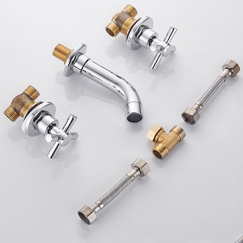 Lisslune | Modern bathroom faucet wall-mounted cross handles low arc faucet