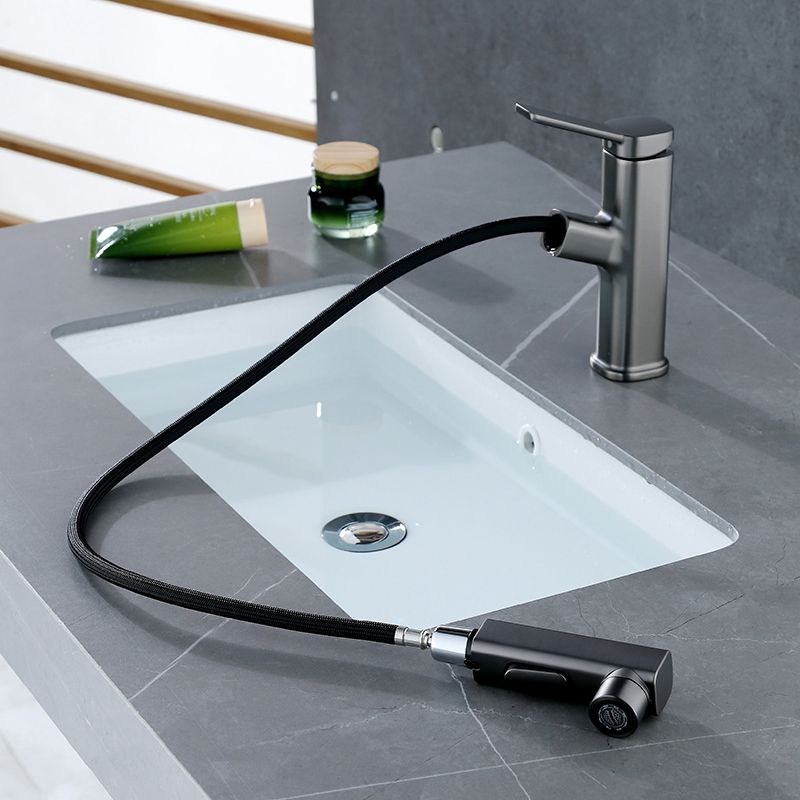 Lisslune | Modern Bathroom Sink Faucet with Brass Lever Handles and Swivel Spout