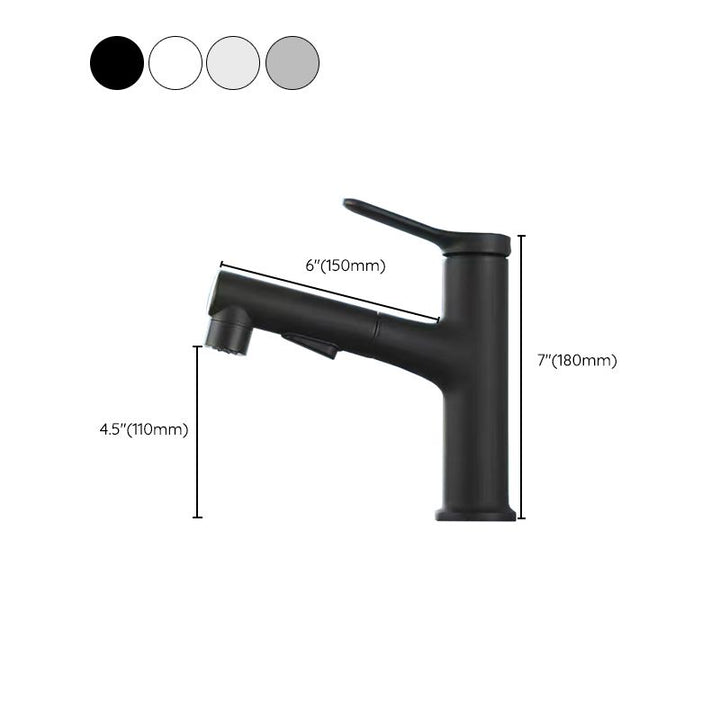 Lisslune | Extendable simple bathroom sink faucet 1 hole single lever faucet