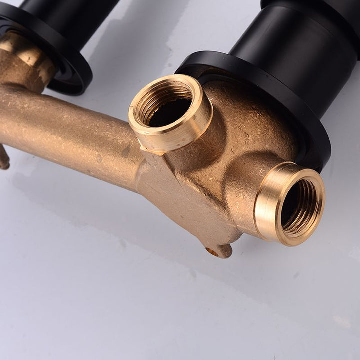 Lisslune | Lever Handles Wall Mounted Bathroom Faucet High Arc Basin Faucet