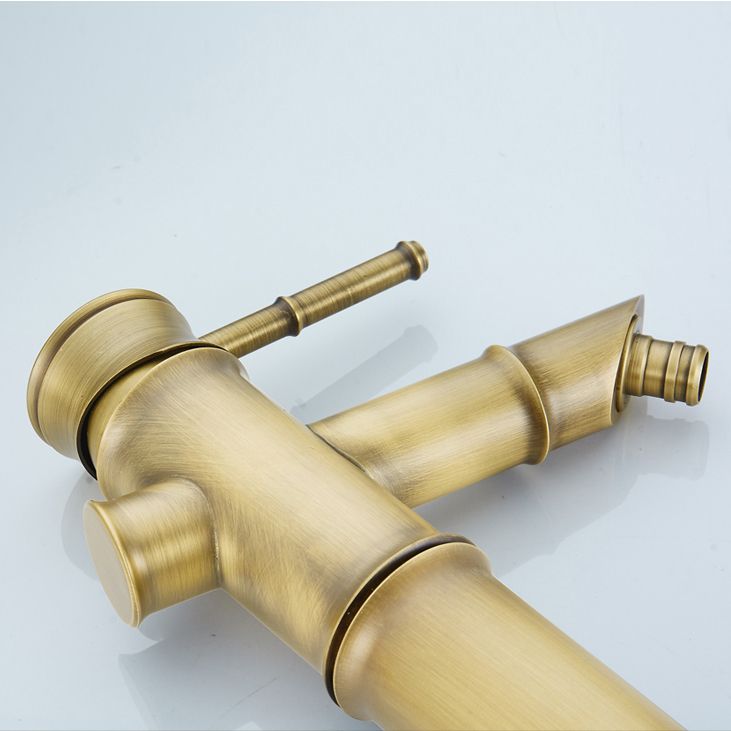 Lisslune | Farmhouse Vessel Sink Faucet Copper 1-Handle Low Arc Vessel Faucet for Bathroom