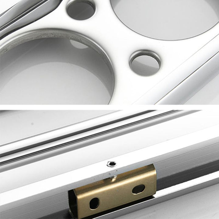 Lisslune | Contemporary silver bathroom set with bathroom shelf and towel rail