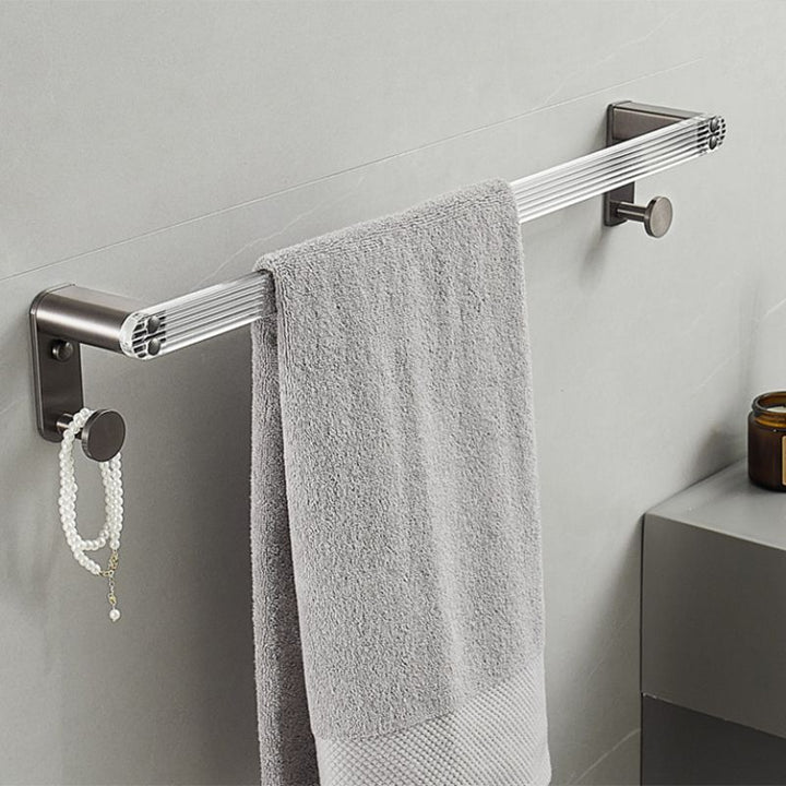 Lisslune | Modern Bathroom Set Gray Towel Rack Bathroom Shelf Bathroom Accessories Set