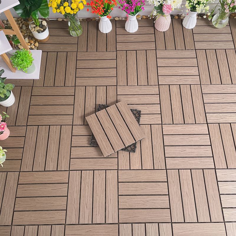 Lisslune | Waterproof Decking Board Strips Composite Square Outdoor Decking Tile Terrace