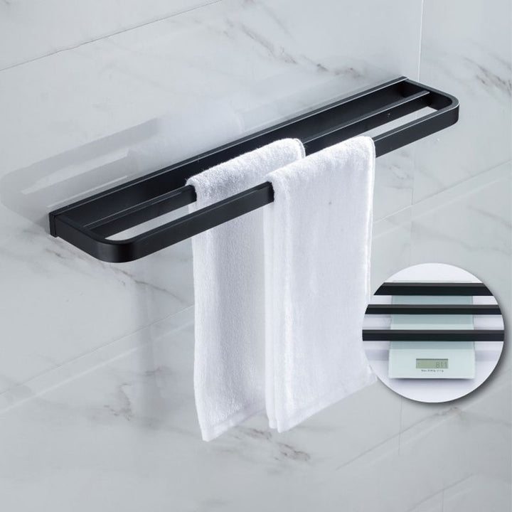 Lisslune | Modern Classic Bathroom Accessories Set in Stainless Steel Matte Black Bathrobe Hook/Towel Ring Bar