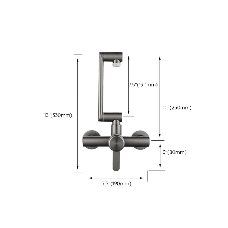 Lisslune | Modern Wall-Mounted Kitchen Faucet Single Lever Faucet in Chrome