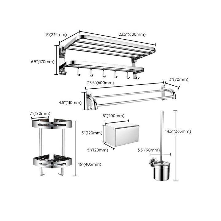 Lisslune | Contemporary Metal Bathroom Accessories Single Piece or as Set with Paper Holder