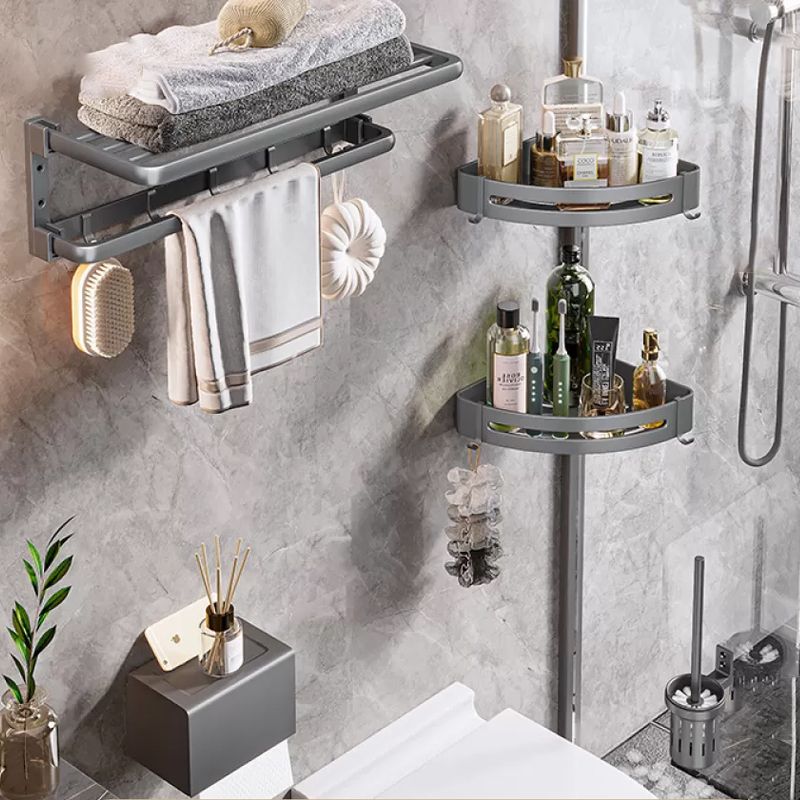 Lisslune | Modern Bathroom Accessory Hardware Set Gray Towel Bar Bathroom Shelf Bathroom Hardware Set