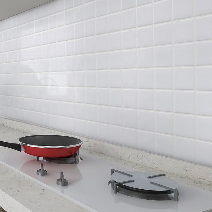 Lisslune | White Mosaic Peel & Stick Tile Waterproof Kitchen Backsplash Wallpaper