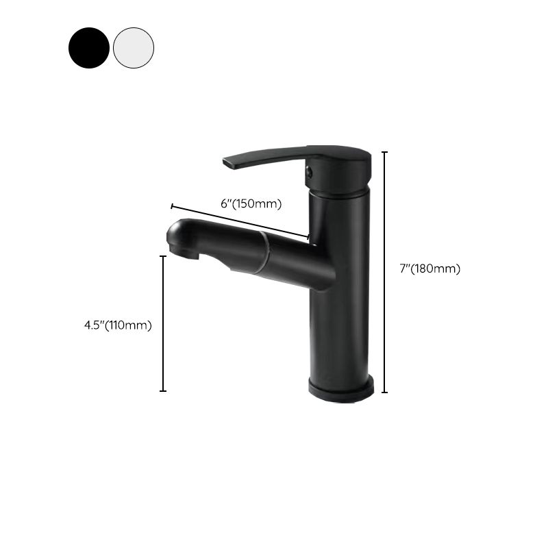 Lisslune | Pull-out simple bathroom sink tap 1 hole single lever faucet