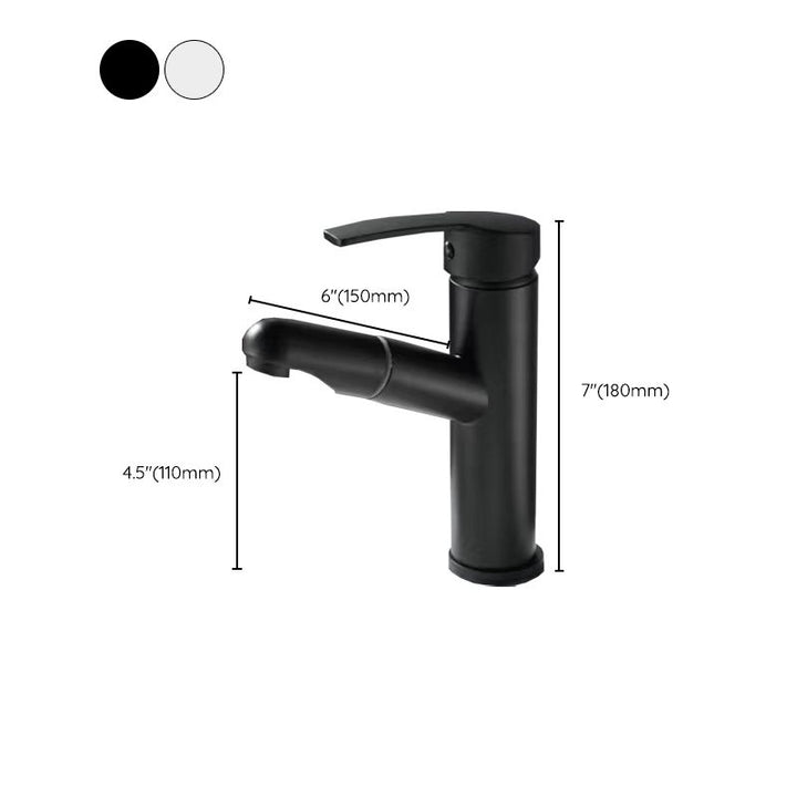 Lisslune | Pull-out simple bathroom sink tap 1 hole single lever faucet