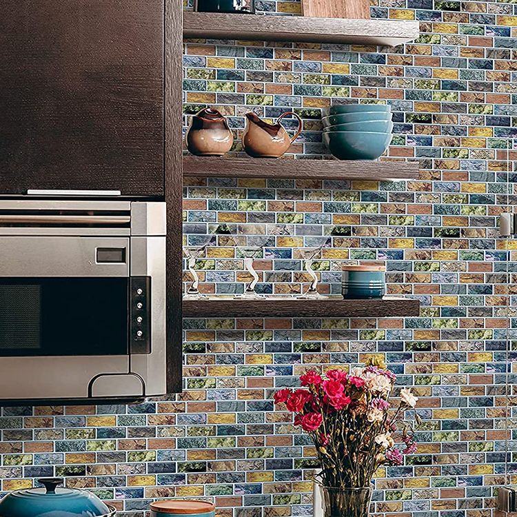 Lisslune | Square Peel-and-Stick Tiles Plastic Indoor Peel & Stick Subway Tile