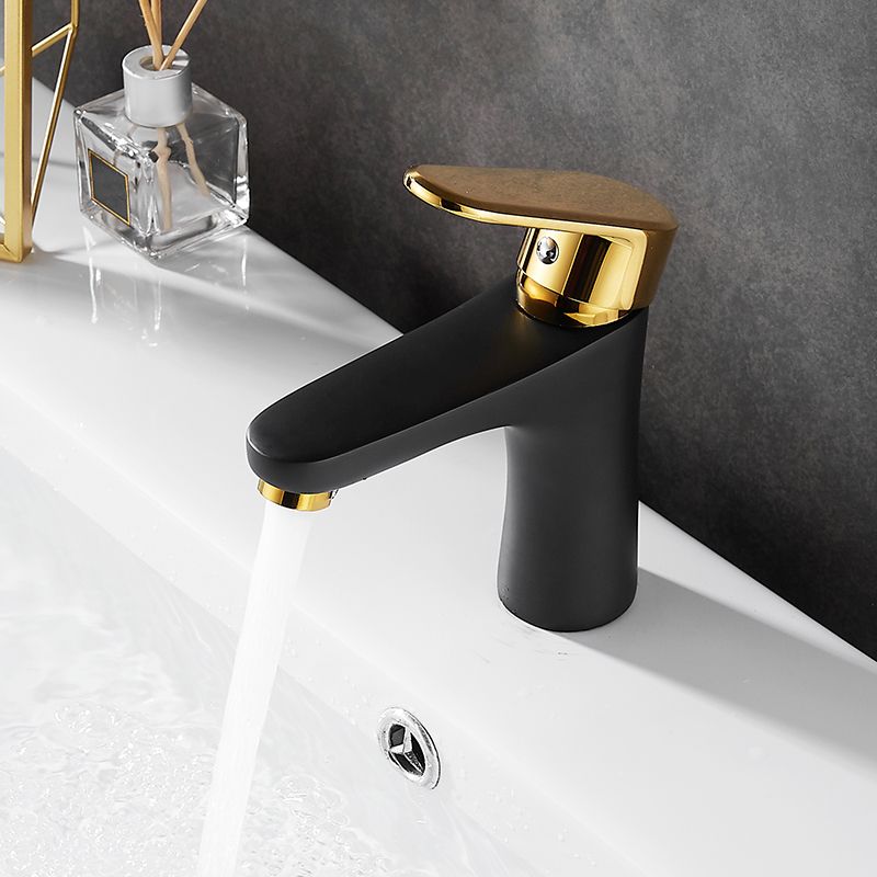 Lisslune | Black-Gold Vessel Sink Faucet Lever Handle Low Arc Vessel Faucet