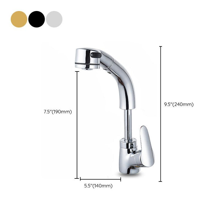 Lisslune | Modern Simple Vessel Sink Faucet High Arc Bathroom Sink Faucet