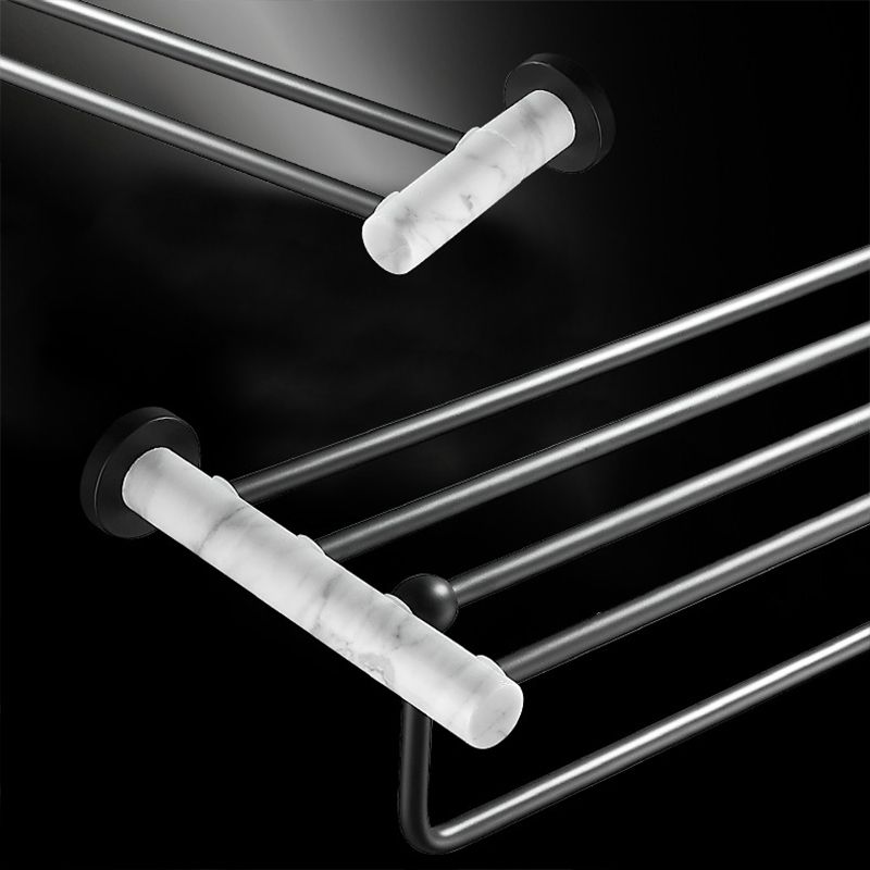 Lisslune | Metal and Marble Bathroom Hardware Set as a Single Piece or as a Set in Black