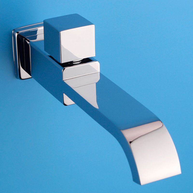 Lisslune | Contemporary Wall Mounted Bathroom Faucet Handle Knob Solid Brass Square Faucet