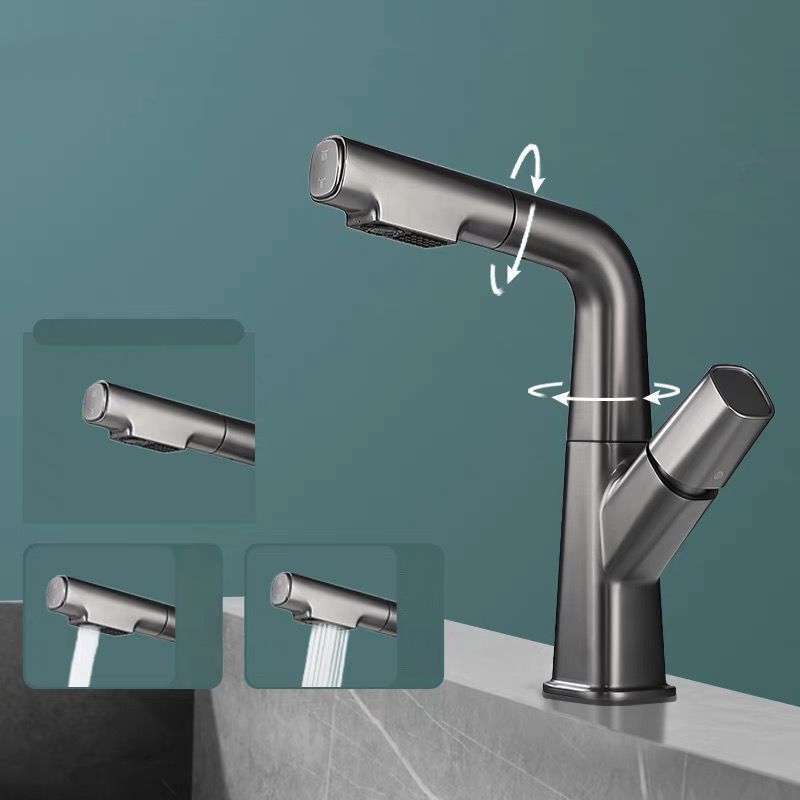 Lisslune | Modern Faucet Sink Tap Brass Lever Handles Swivel Spout Sink Tap
