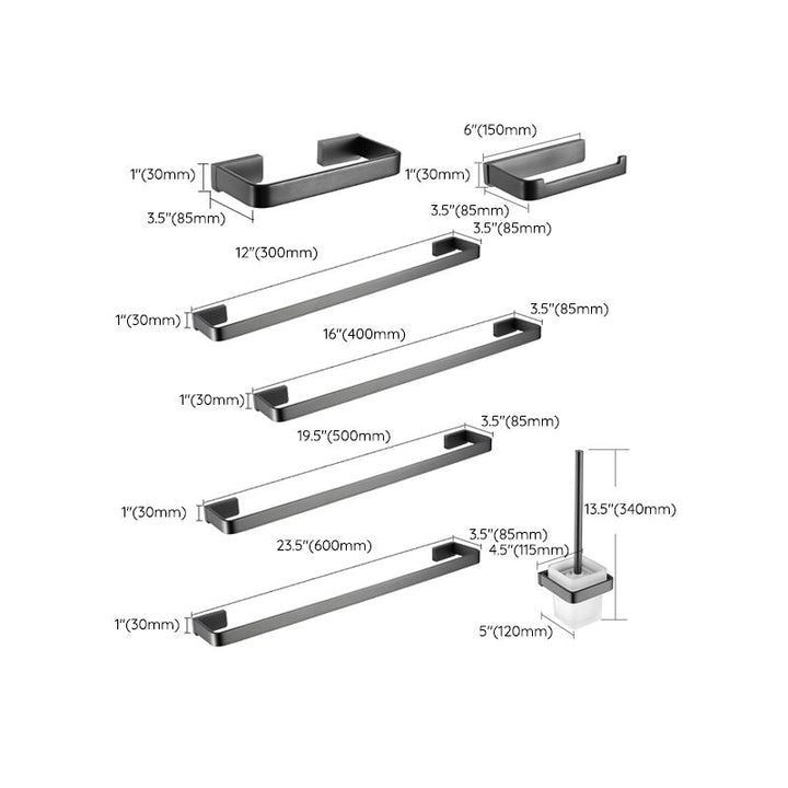 Lisslune | Gray metal modern bathroom accessories as a single item or as a set