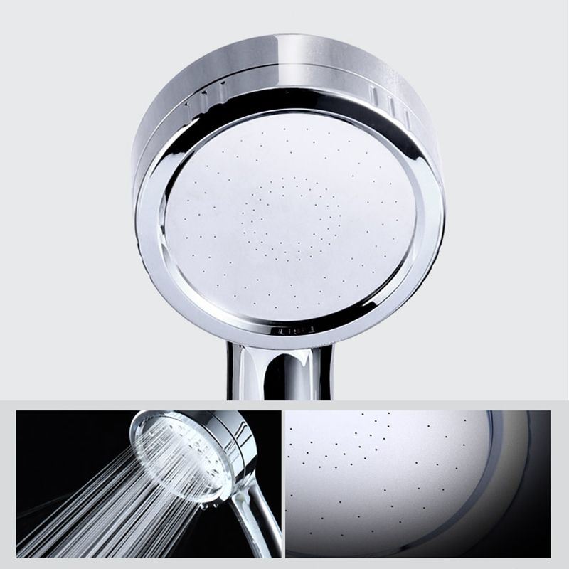 Lisslune | Modern handheld shower head 5 spray patterns chrome round wall mounted shower head