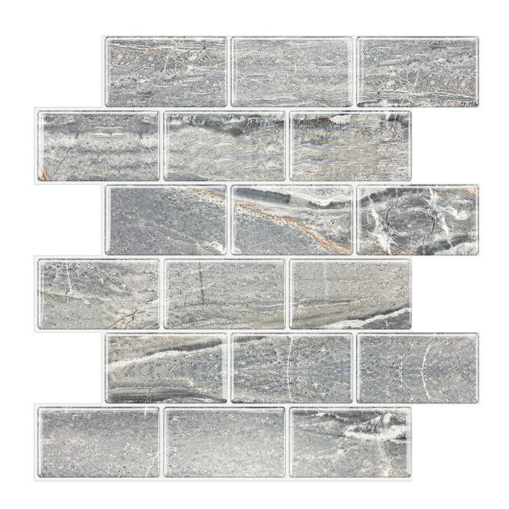 Lisslune | Peel and Stick Tiles Subway Rectangle Waterproof PVC Tile-Peel & Stick for the Kitchen 10-Pack