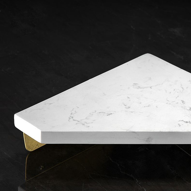 Lisslune | Aluminium Bathroom Accessory Set 4 cm high Marble Bath Shelf