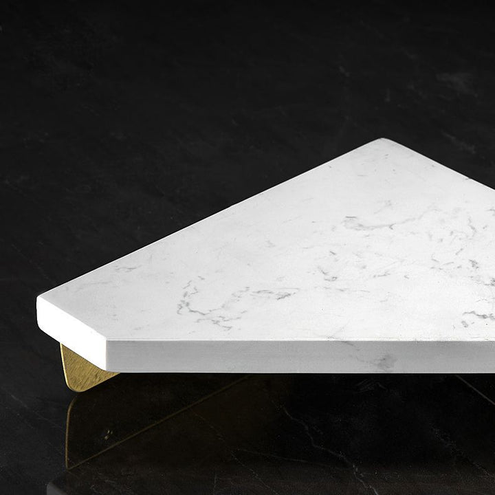 Lisslune | Aluminium Bathroom Accessory Set 4 cm high Marble Bath Shelf