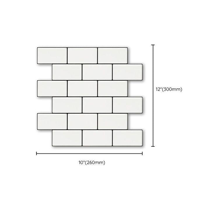 Lisslune | White subway tile Waterproof PVC Peel & Stick tile for backsplash wall