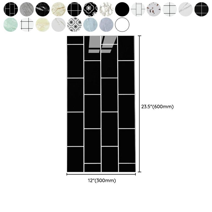 Lisslune | Floor Wall Tiles Marble Pattern Wallpaper Rectangular Bathroom Kitchen Wallpaper