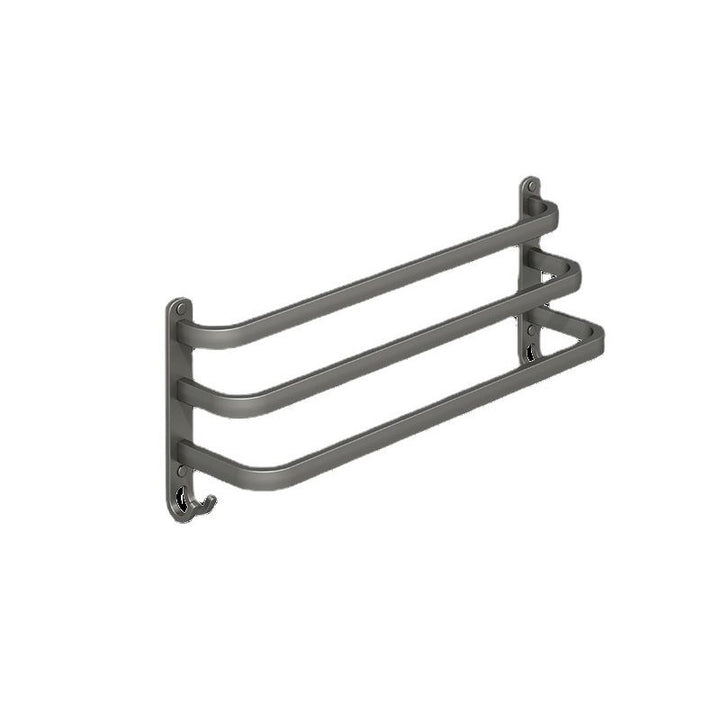 Lisslune | 2-piece modern bathroom accessory set in matte grey aluminum towel rail
