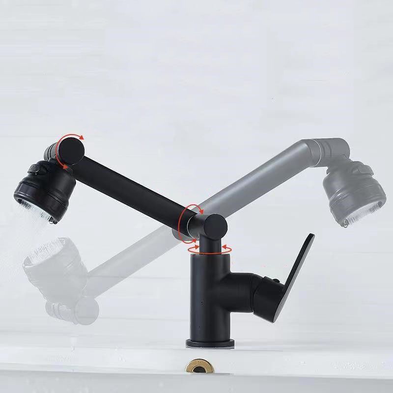 Lisslune | Modern Sink Faucet Stainless Steel Lever Handle Low Arc Sink Faucet