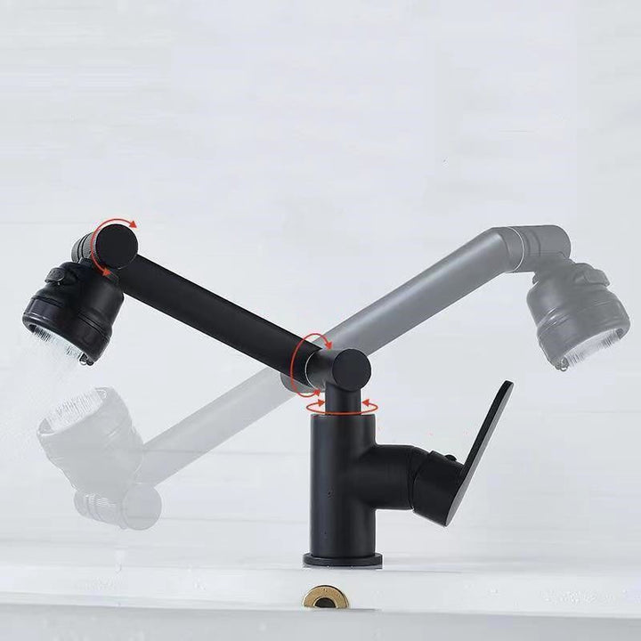 Lisslune | Modern Sink Faucet Stainless Steel Lever Handle Low Arc Sink Faucet