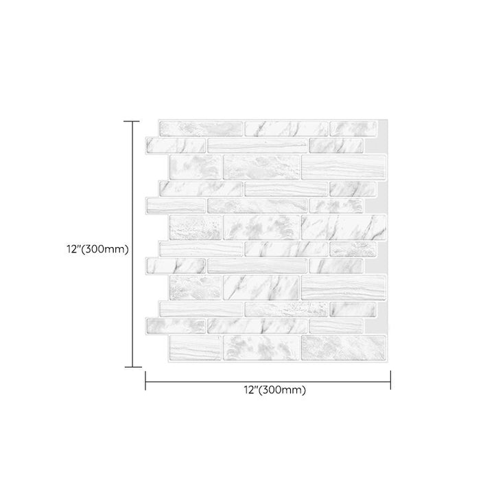 Lisslune | Square Peel & Stick Tile Stone Composite Subway Tile for Backsplash Wall