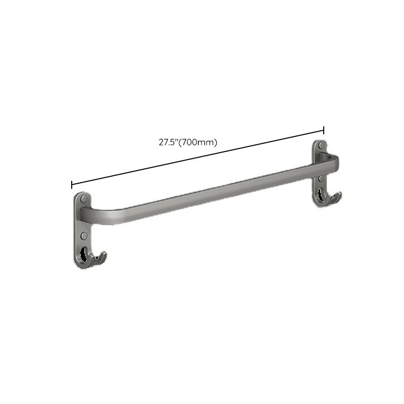 Lisslune | 2-piece modern bathroom accessory set in matte grey aluminum towel rail
