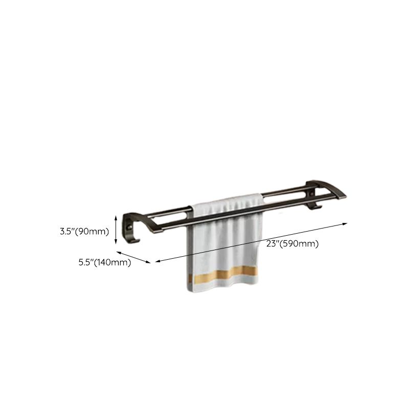 Lisslune | Contemporary bathroom accessory set with black surface and bath shelf/towel bar