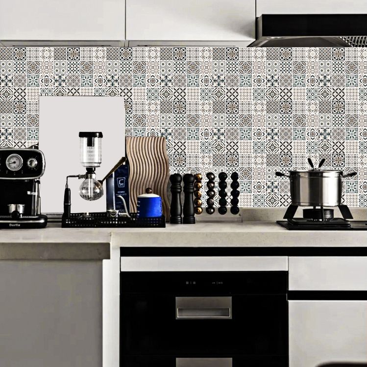Lisslune | Mosaic tile wallpaper plastic stain-resistant peel and stick mosaic tiles