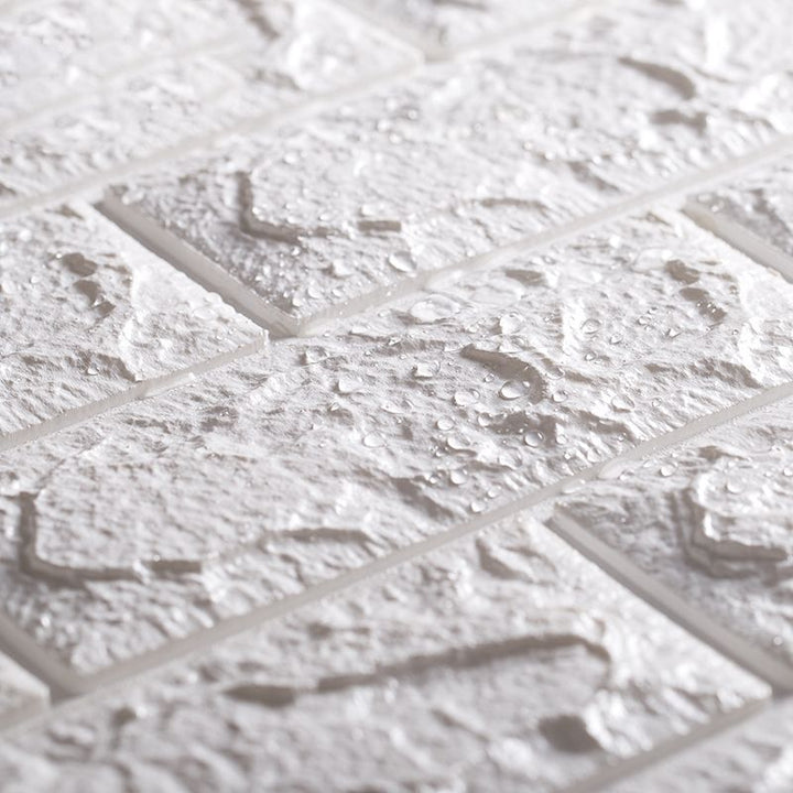 Lisslune | Waterproof Wall Panel Peel and Press 3D Synthetic Brick Living Room PVC Wall Covering (10-Pack)
