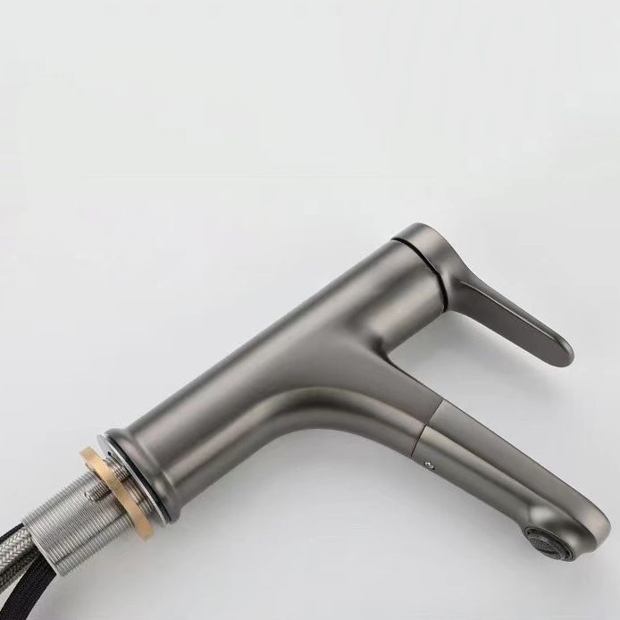 Lisslune | Modern Vessel Faucet Copper Single Lever Pull-Out Vessel Faucet