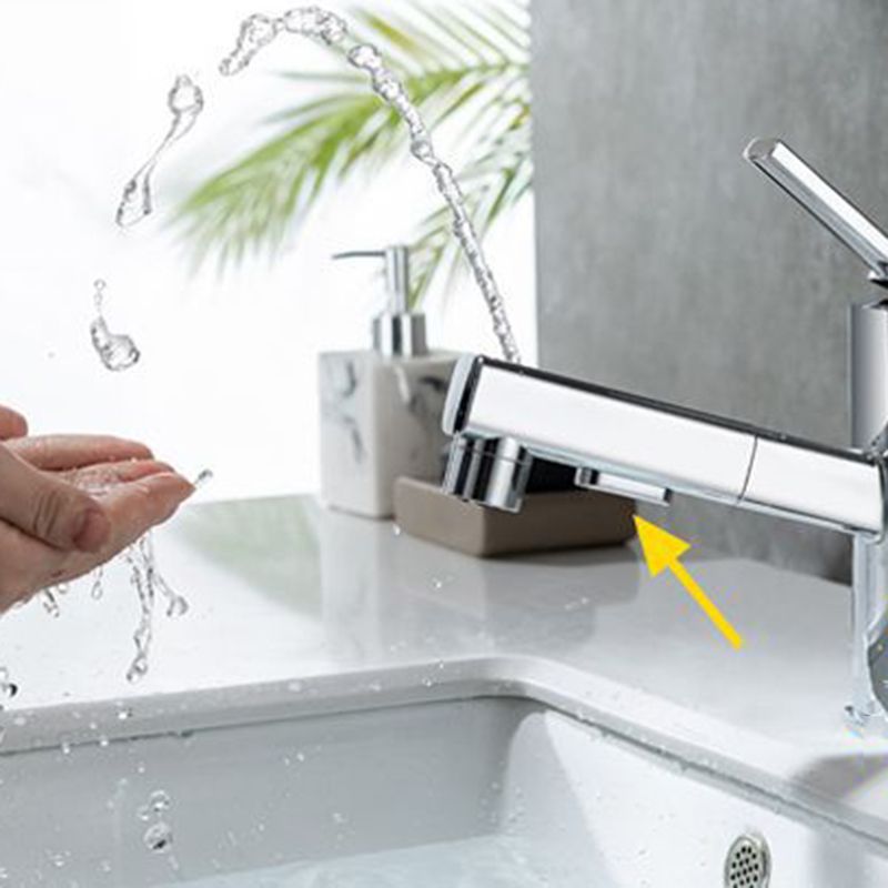 Lisslune | Contemporary Vessel Sink Faucet Copper Single Handle Low Arc Pull-Out Vessel Sink Faucet